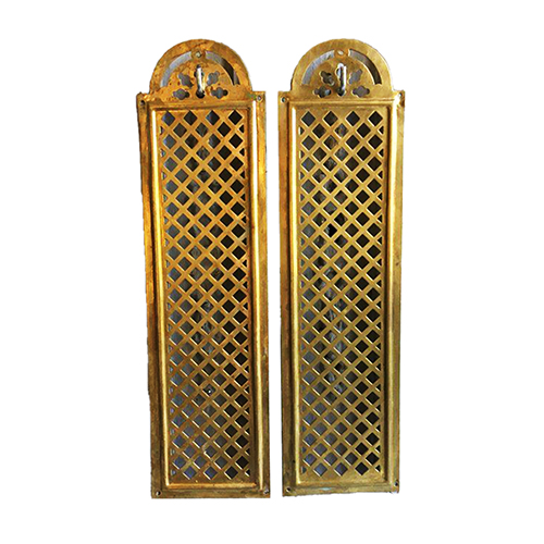 Antique brass metal lattice panels for interior Mashrabia screens