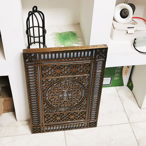Ornate antique brass architectural panel finished in Sharjah UAE