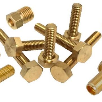 Brass plated industrial screws and fasteners